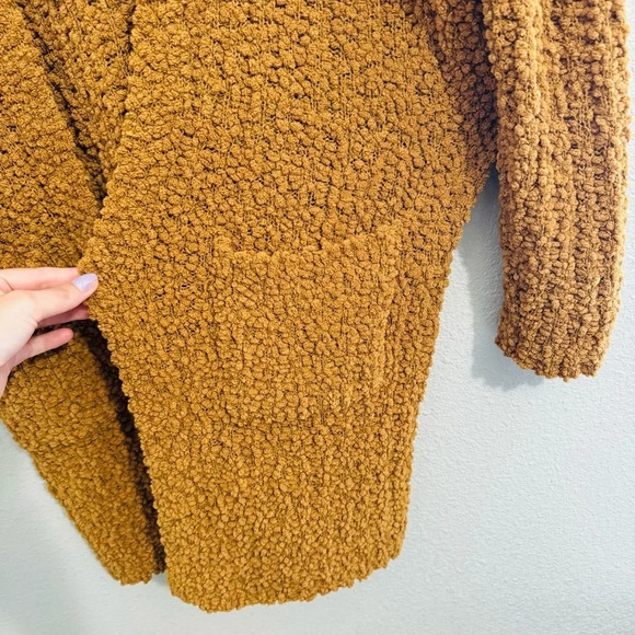 Pink Rose‎ Rusty Orange Sherpa Soft Open Cardigan Size Medium - Picture 8 of 10